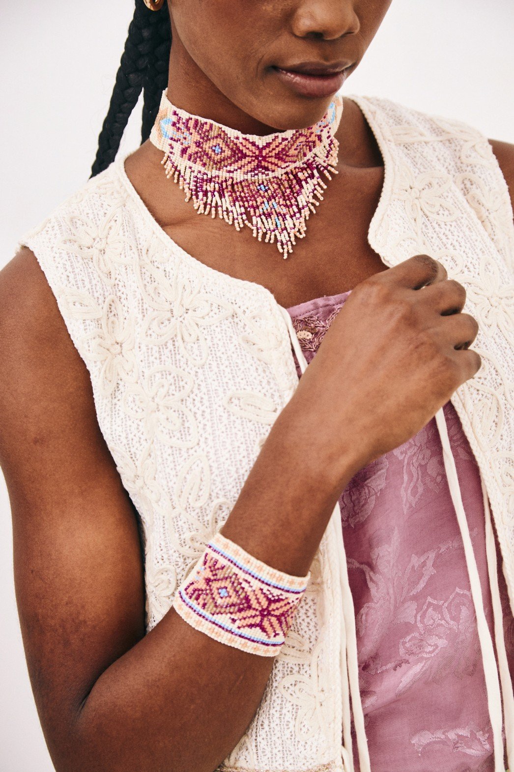 Collar - Collar COLLAR CHOKER CUENTAS ÉTNICO - Imagen 4