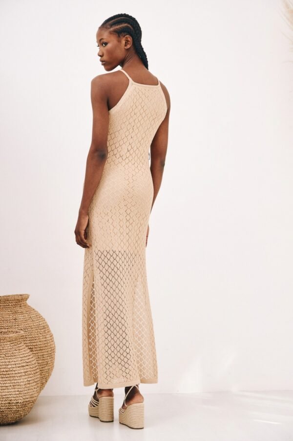 VESTIDO HALTER CALADOS IVORY - Imagen 3