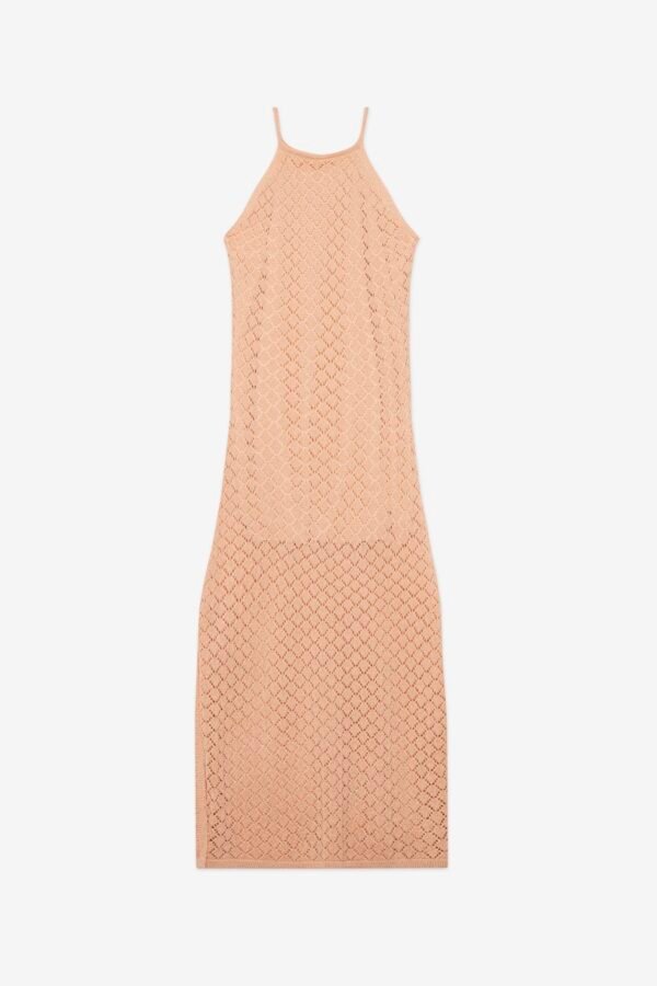 VESTIDO HALTER CALADOS IVORY - Imagen 4