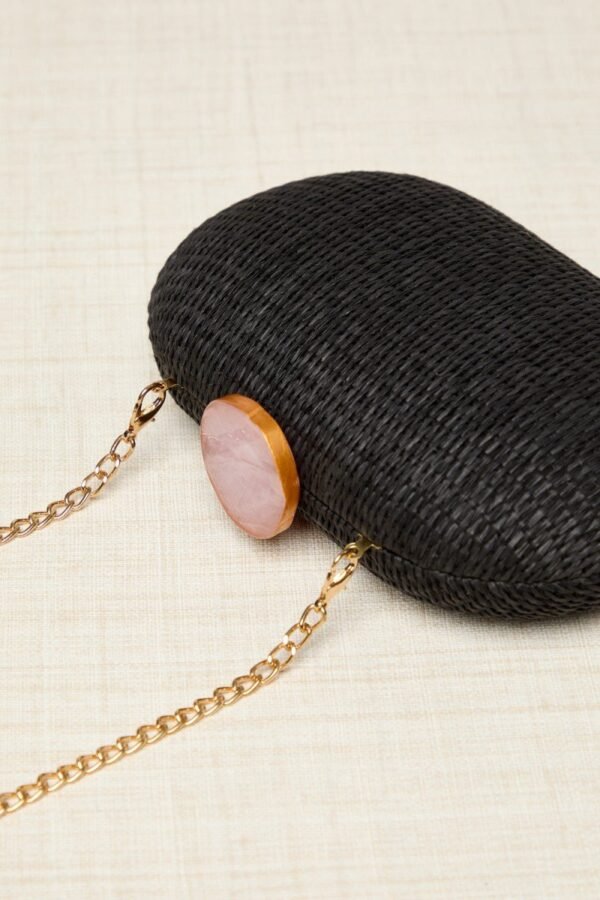 BOLSO CLUTCH OVALADO RAFIA - Imagen 2