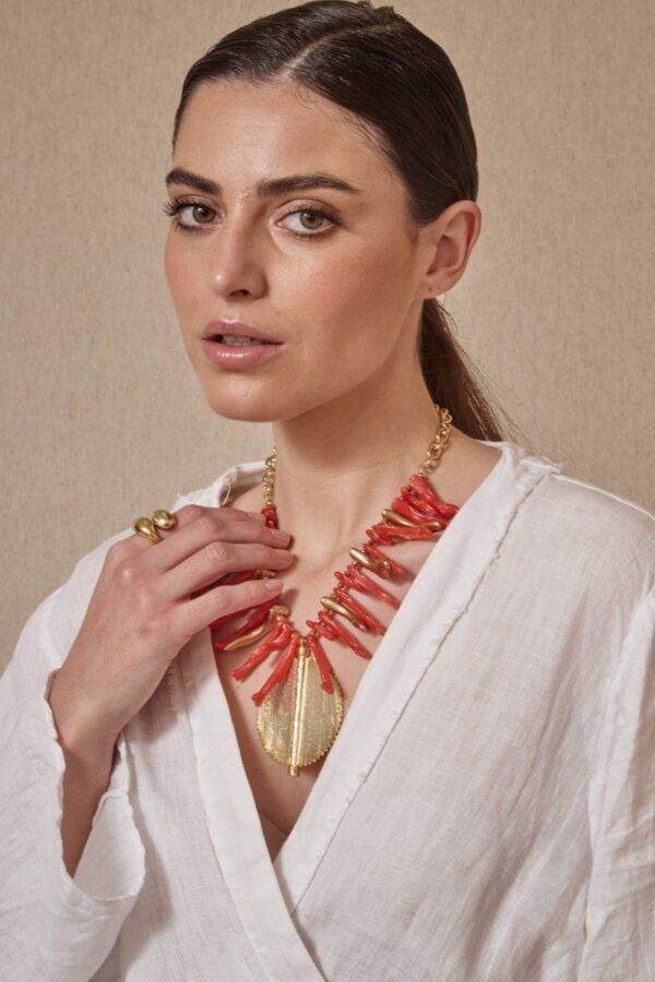 COLLAR ESPIGAS RESINA Y MEDALLÓN - Imagen 2