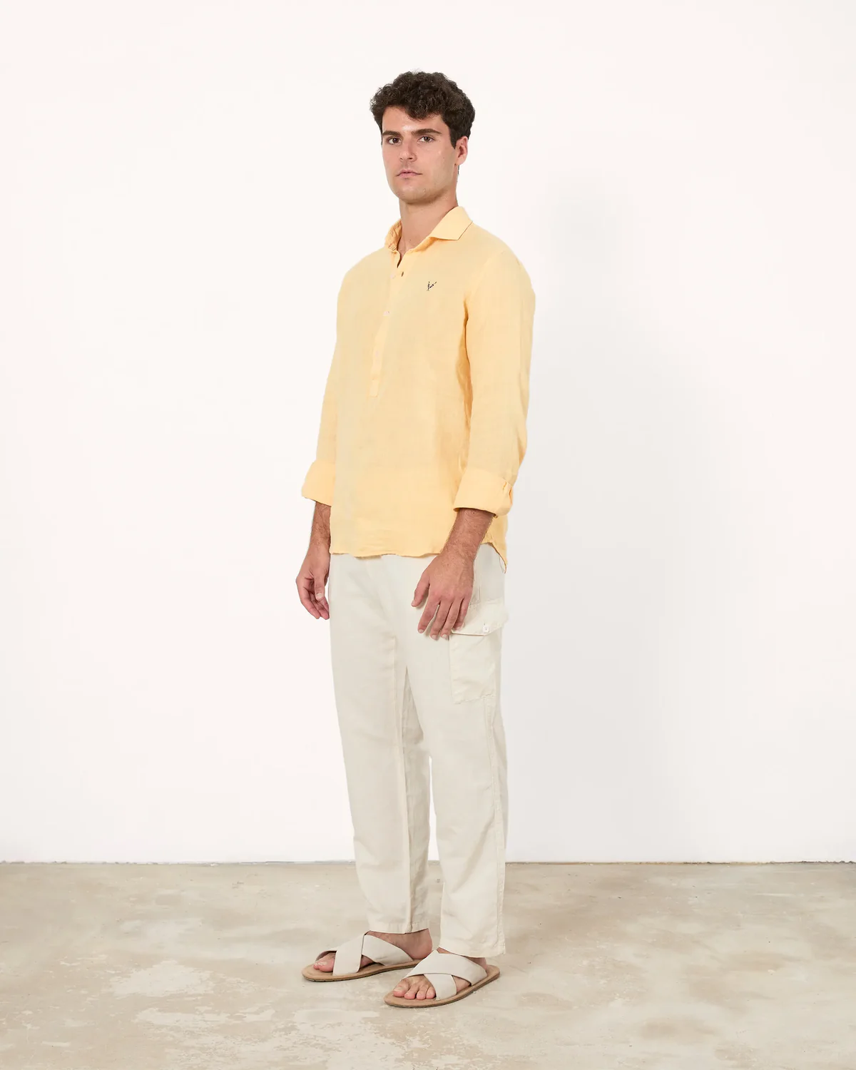 Polera - Polera POLERA LINO AMARILLO CREMA - Imagen 4