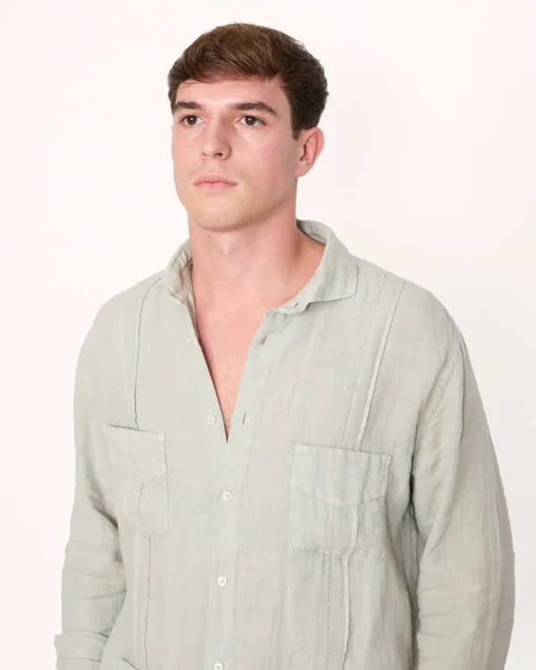 GUAYABERA VERDE MILITAR - Imagen 2