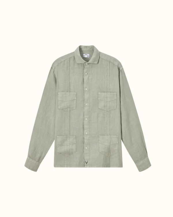 GUAYABERA VERDE MILITAR - Imagen 5