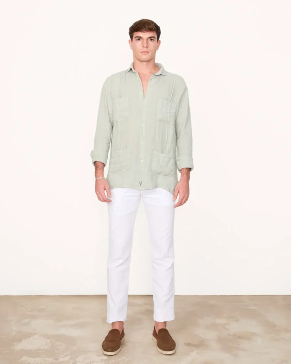 GUAYABERA VERDE MILITAR - Imagen 4