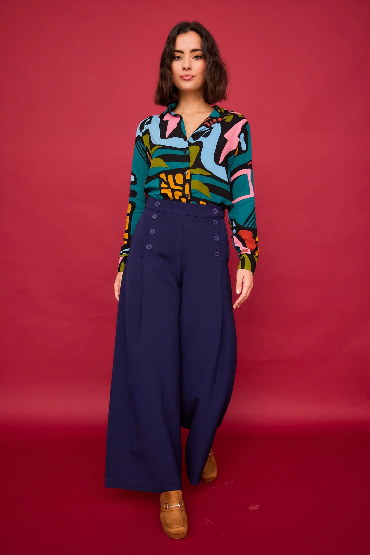 Camisa - Camisa CAMISA CASTAÑA MULTICOLOR - Imagen 3