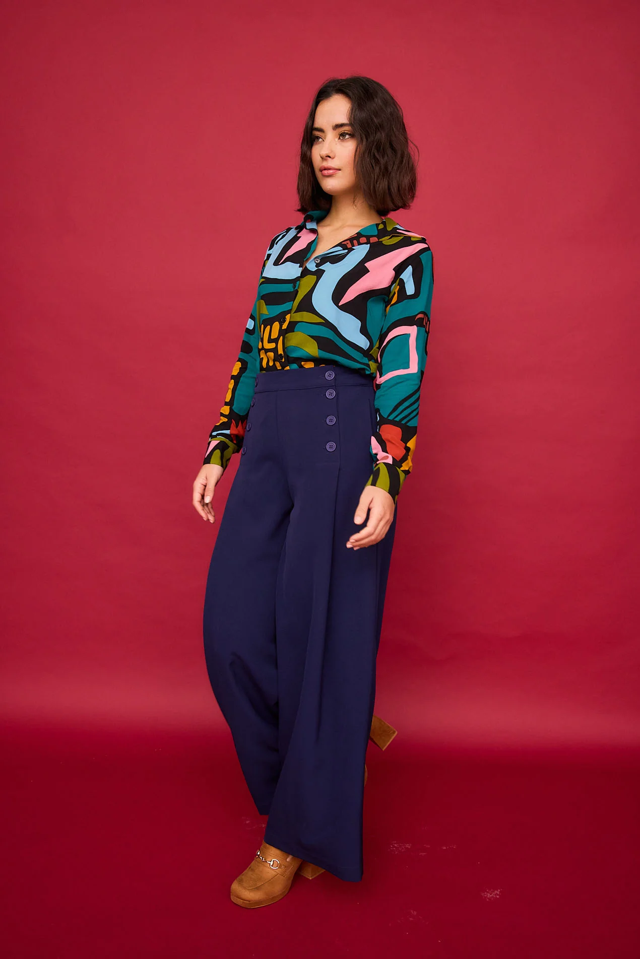 Camisa - Camisa CAMISA CASTAÑA MULTICOLOR - Imagen 4