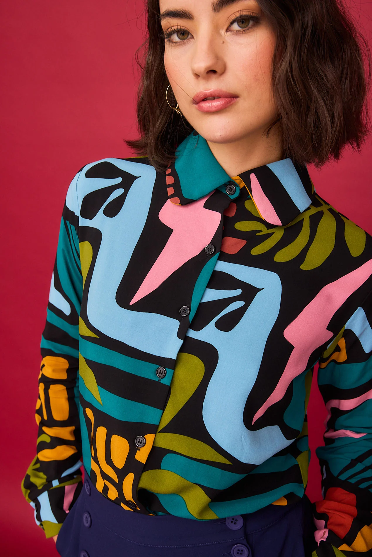 Camisa - Camisa CAMISA CASTAÑA MULTICOLOR - Imagen 5